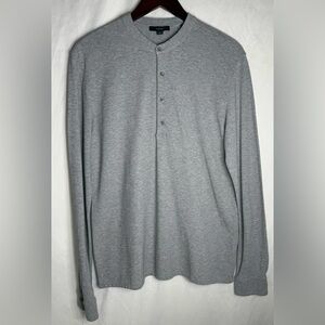 Vince Men's Gray Long-Sleeve Henley Shirt |Sz S